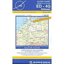 Segelflugkarte ED-4G mit Folie 2008